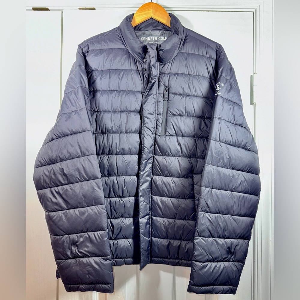 Kenneth Cole Men's Black Quilted Puffer Jacket Large